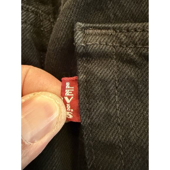 Levis 501 S Womens Black Denim Straight Leg BIG E Button Fly Jeans Size 24x28 - Picture 10 of 14